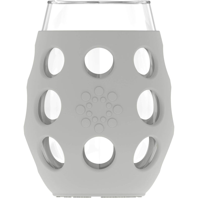 Lifefactory 11-Ounce Indoor/Outdoor Wine Glass with Protective Silicone Sleeve, 4-Pack, Carbon, Dusty purple, Aqua teal, & Cool grey - Image 4
